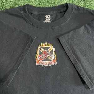 VTG Choppers Hawaii T-Shirt Mens Medium Black WCC West Coast Choppers Flame Y2K